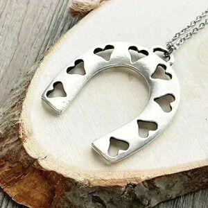 Horseshoe cowboy necklace western jewelry for woman, good luck charm